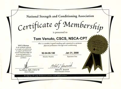 member, National Strength And conditioning Association (NSCA)