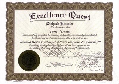 Certified Master Practitioner Of NLP